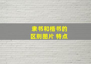 隶书和楷书的区别图片 特点